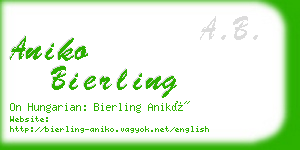 aniko bierling business card